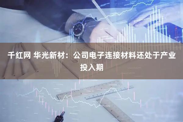 千红网 华光新材：公司电子连接材料还处于产业投入期